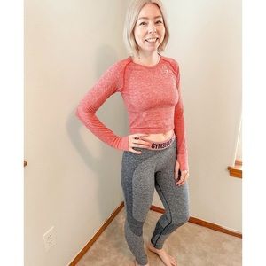 Gym shark workout leggings with pink band!